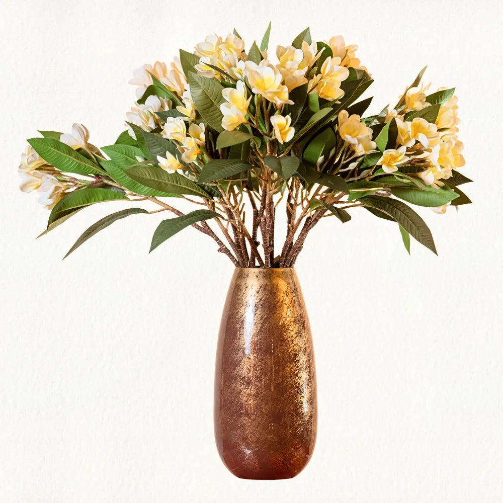 Maroon Oval Metal Vase