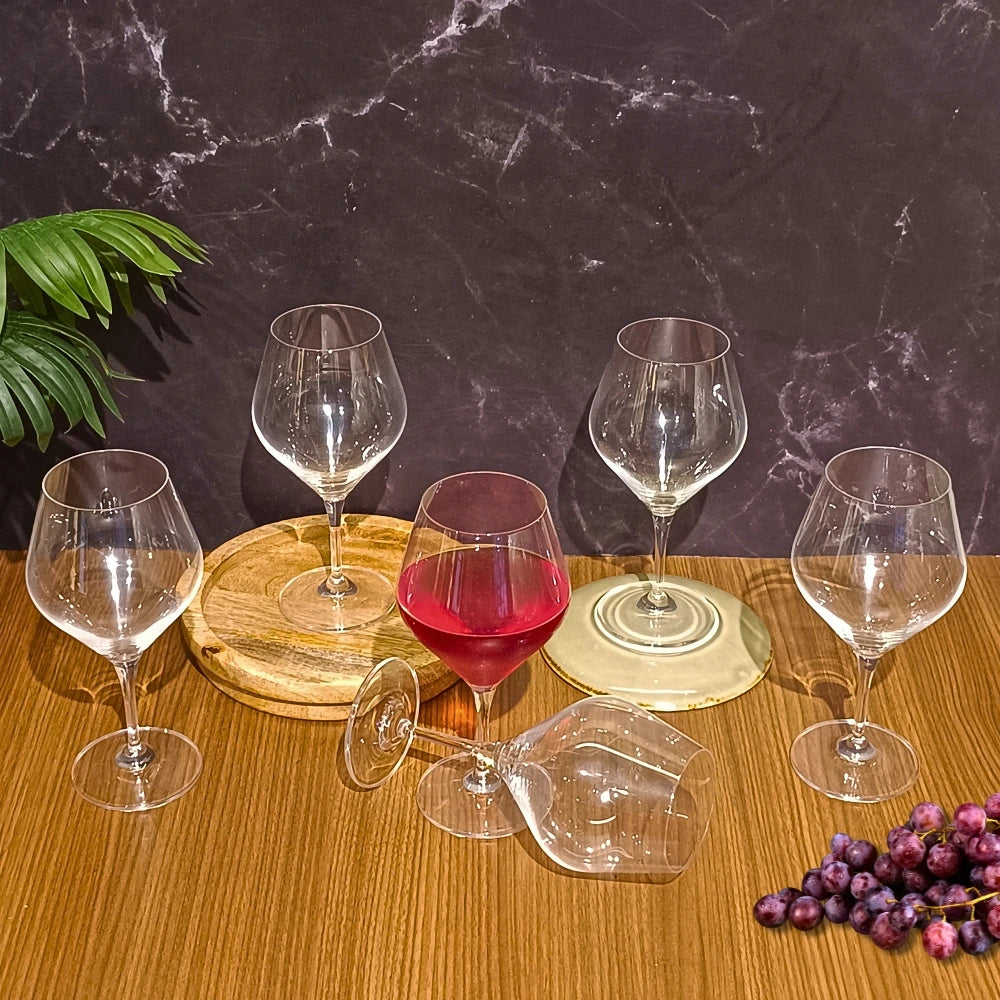 Set Of 6 Gavia Clear Red Wine Glasses