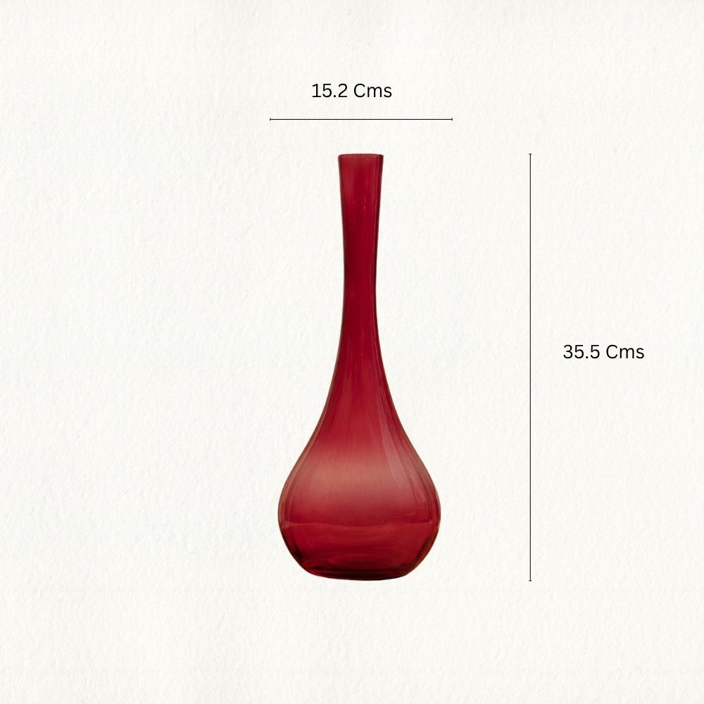 Magenta Pink Narrow Neck Glass Vase