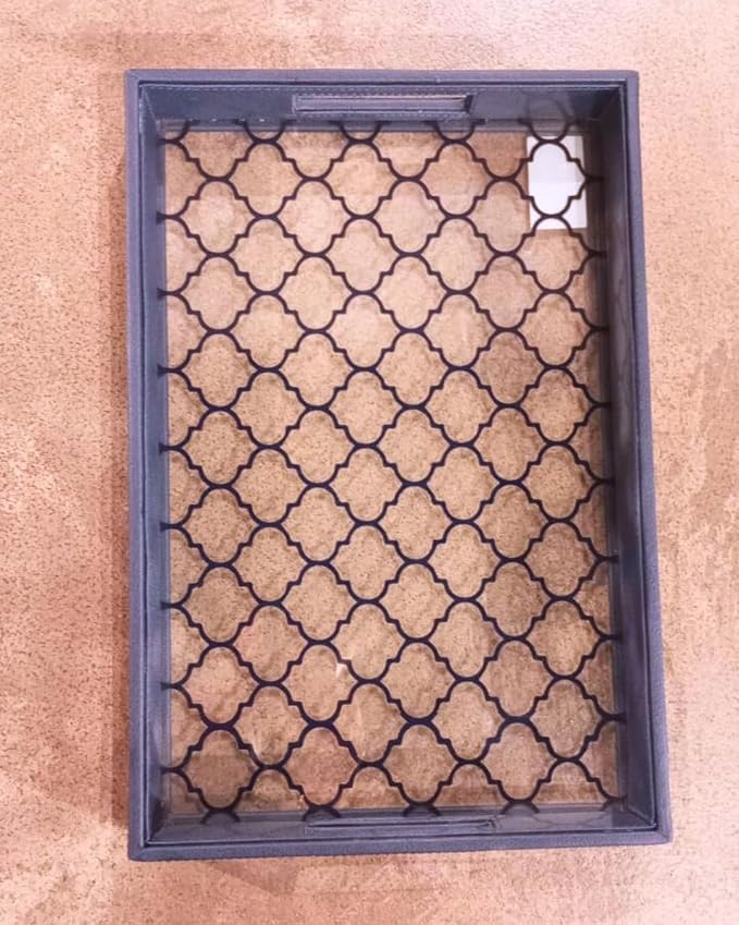 Blue Faux Leather Serving Tray - M