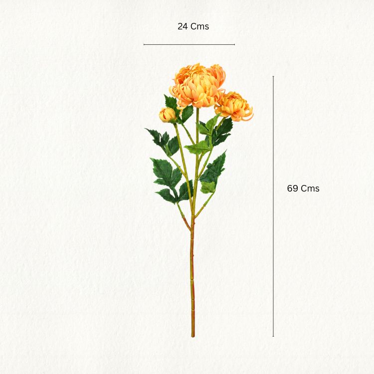 Yellow Chrysanthemum Flower Stem - Single
