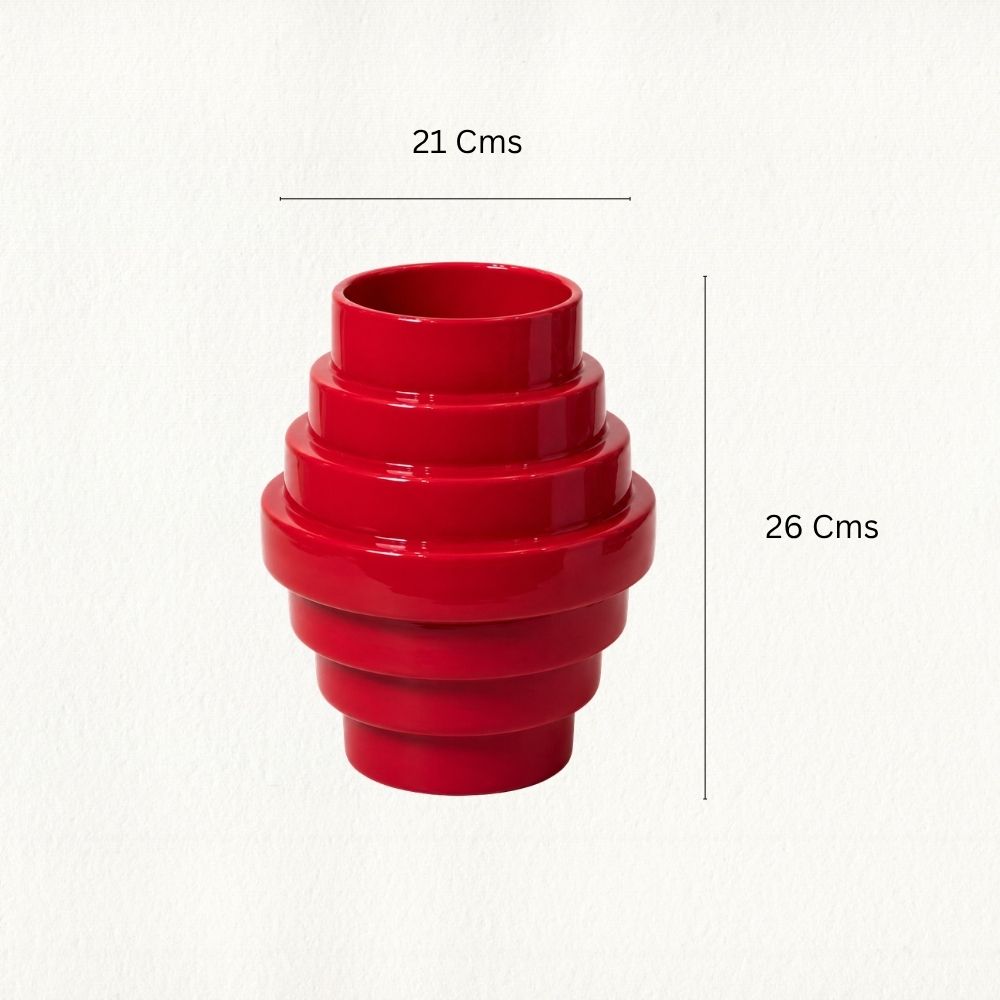Red Spiral Vase Large