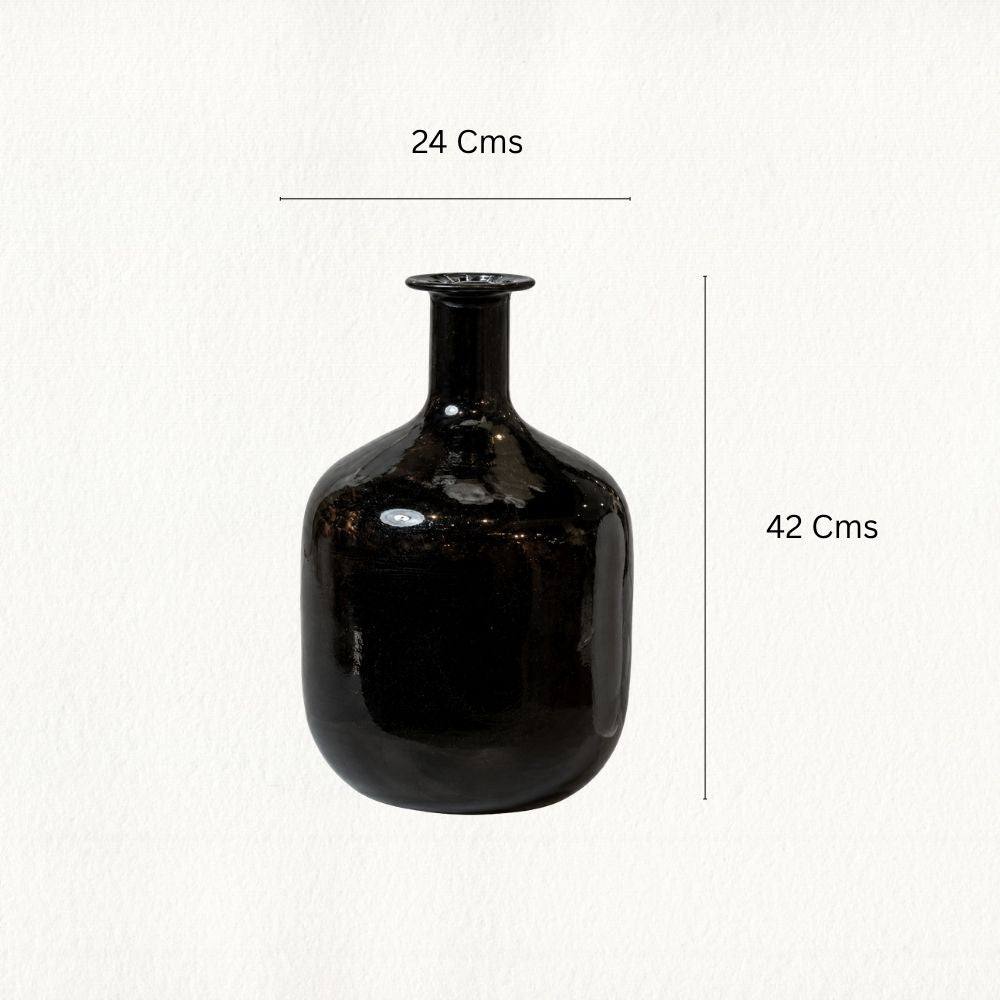 Black Narrow Mouth Vase