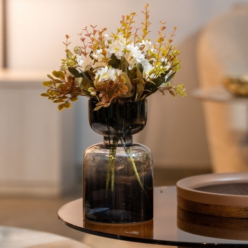 Shaded Navy Blue Hourglass Vase