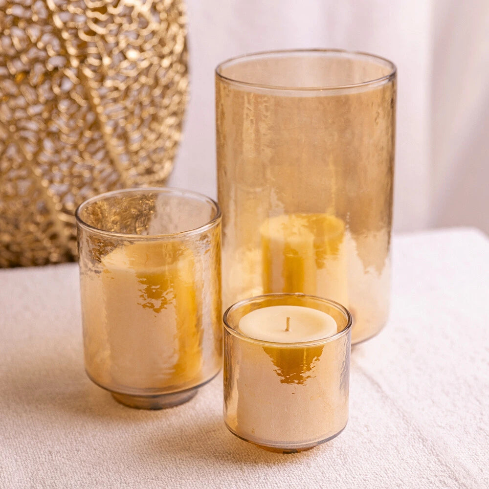 Caramel Glass Hurricanes
