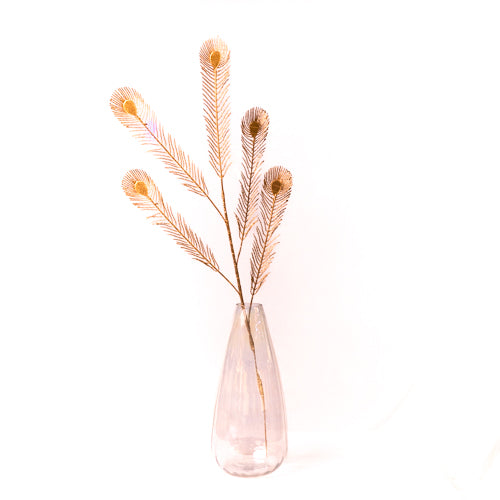 Set Of 2 Artificial Gold Feathers