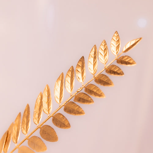 Set Of 2 Artificial Gold Fern Leaves
