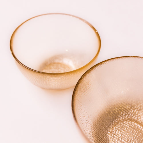 Pale Gold Textured Bowls (Set of 2 )
