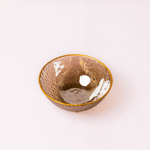Set Of 2 Black Rain Textured Glass Bowls