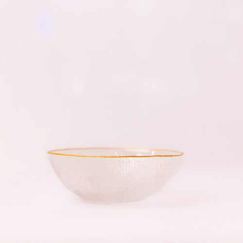 Set Of 2 Clear Textured Glass Bowls