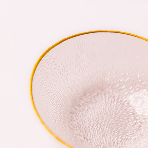 Set Of 2 Clear Textured Glass Bowls