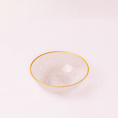 Set Of 2 Clear Textured Glass Bowls
