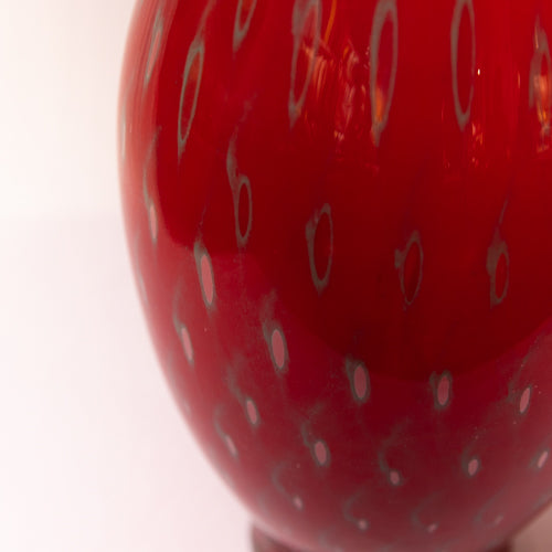 Red And Green Handblown Glass Vase