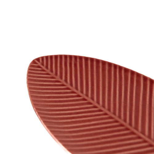 Punch Red Ceramic Leaf Platter