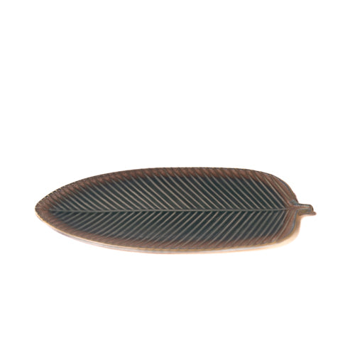 Green Leaf Ceramic Platter