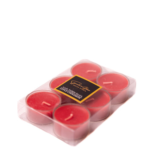 Set Of 2 Apple Cinnamon Scented Acrylic Encased Tea Lights