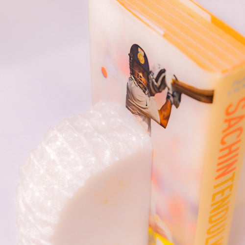 White Textured Marble Bookend