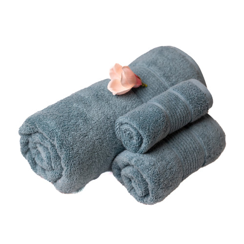 Set Of 2 Dark Green Cotton 580 Gsm Super Soft Face Towel