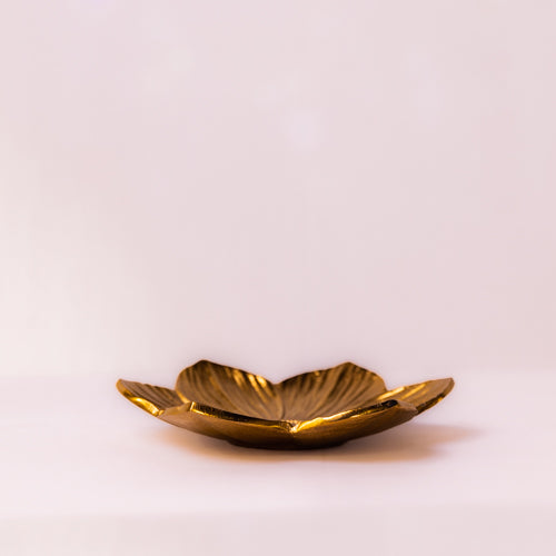 Gold Floral Metal Platter