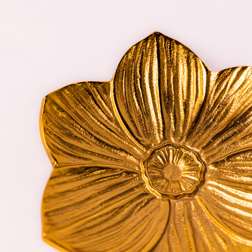 Gold Floral Metal Platter