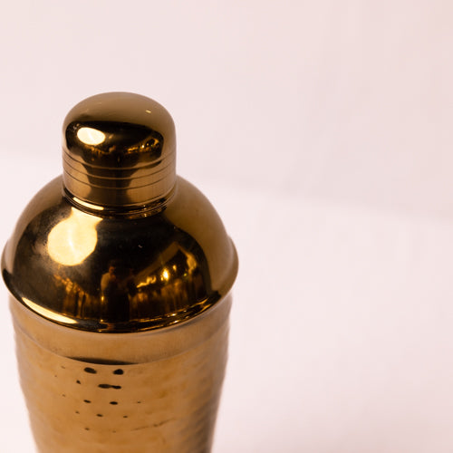 Gold Hammered Metal Cocktail Shaker