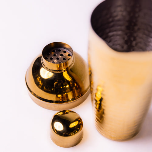 Gold Hammered Metal Cocktail Shaker