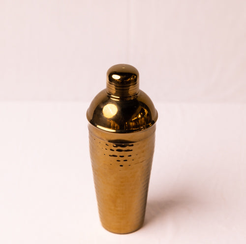 Gold Hammered Metal Cocktail Shaker