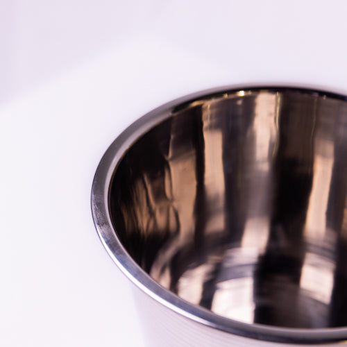 Chrome Ribbed Metal Wine Chiller Bucket