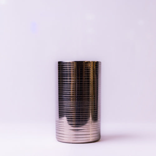 Chrome Wine / Champagne Ribbed Metal Chiller