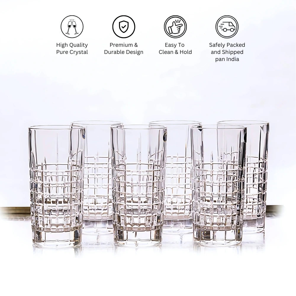 Set Of 6 Ricky Clear Whiskey Glasses Features