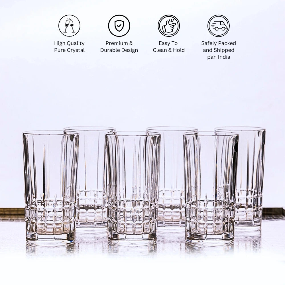 Set Of 6 Dover Clear Whiskey Glasses Features