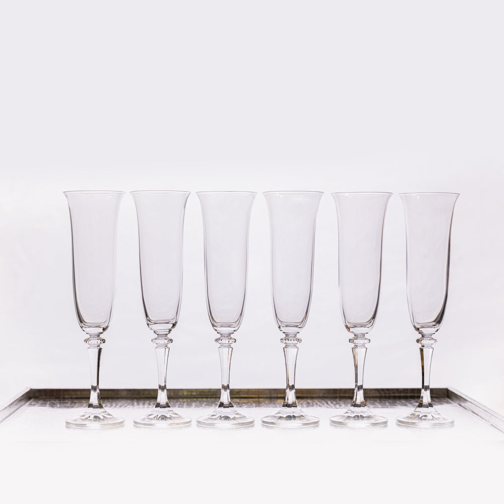Set Of 6 Branta Champagne Flutes