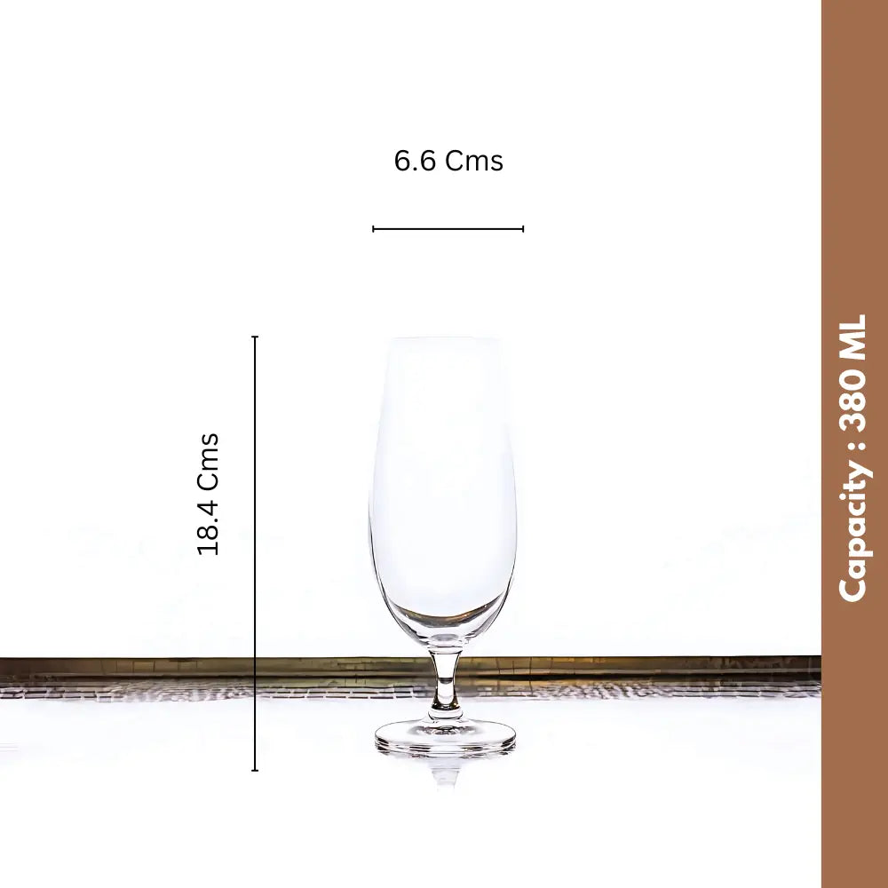 Set Of 6 Sylvia Beer Glass Measurements