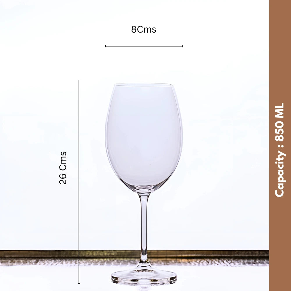 Set Of 6 Strix Clear Red Wine Glasses 850ML