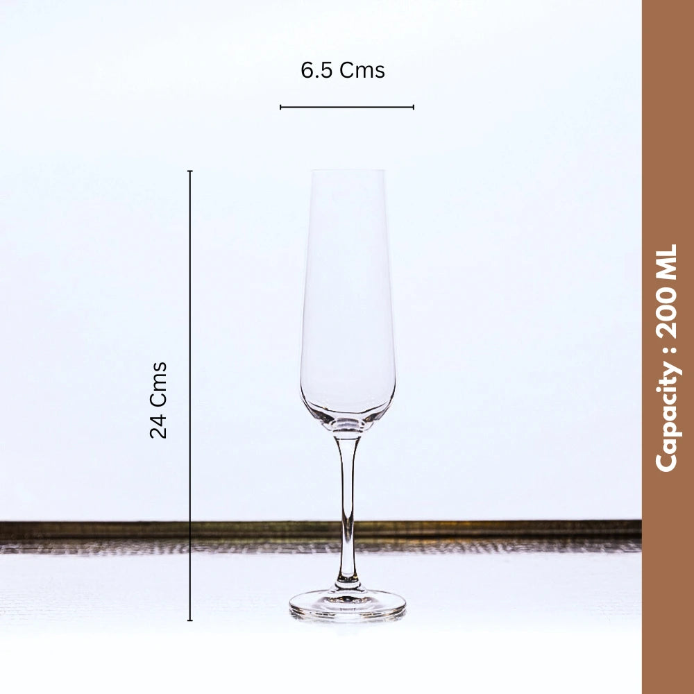 Set Of 6 Strix Champagne Flutes Capacity