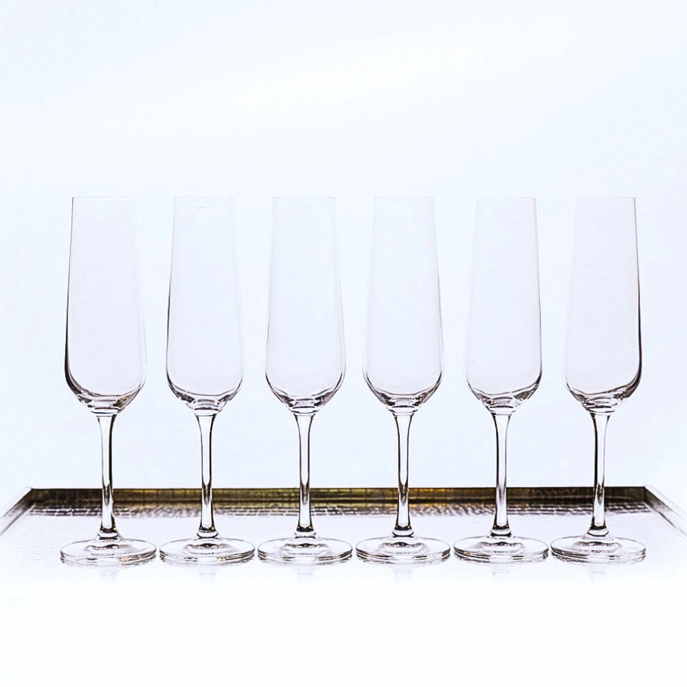 Set Of 6 Strix Champagne Flutes