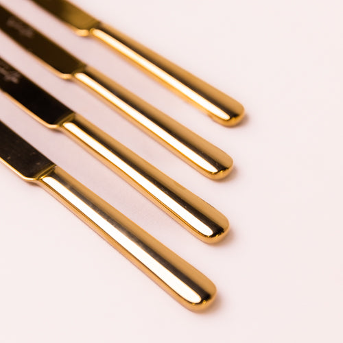 Set Of 4 Gold Hayward Table Knives