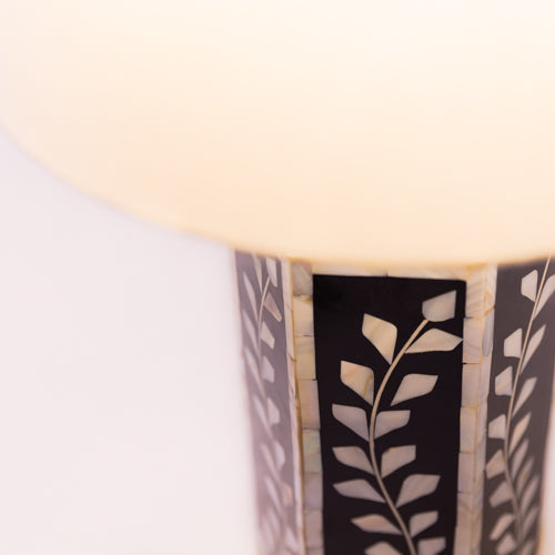 Ivory And Black Resin Table Lamp