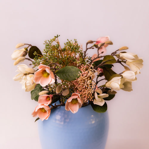 Sky Blue Hammered Texture Glass Vase