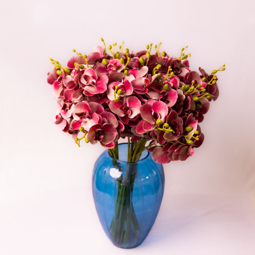 Aqua Striped Glass Vase
