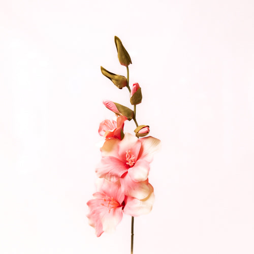 Artificial Gladiola Flower Stem Shaded Pink