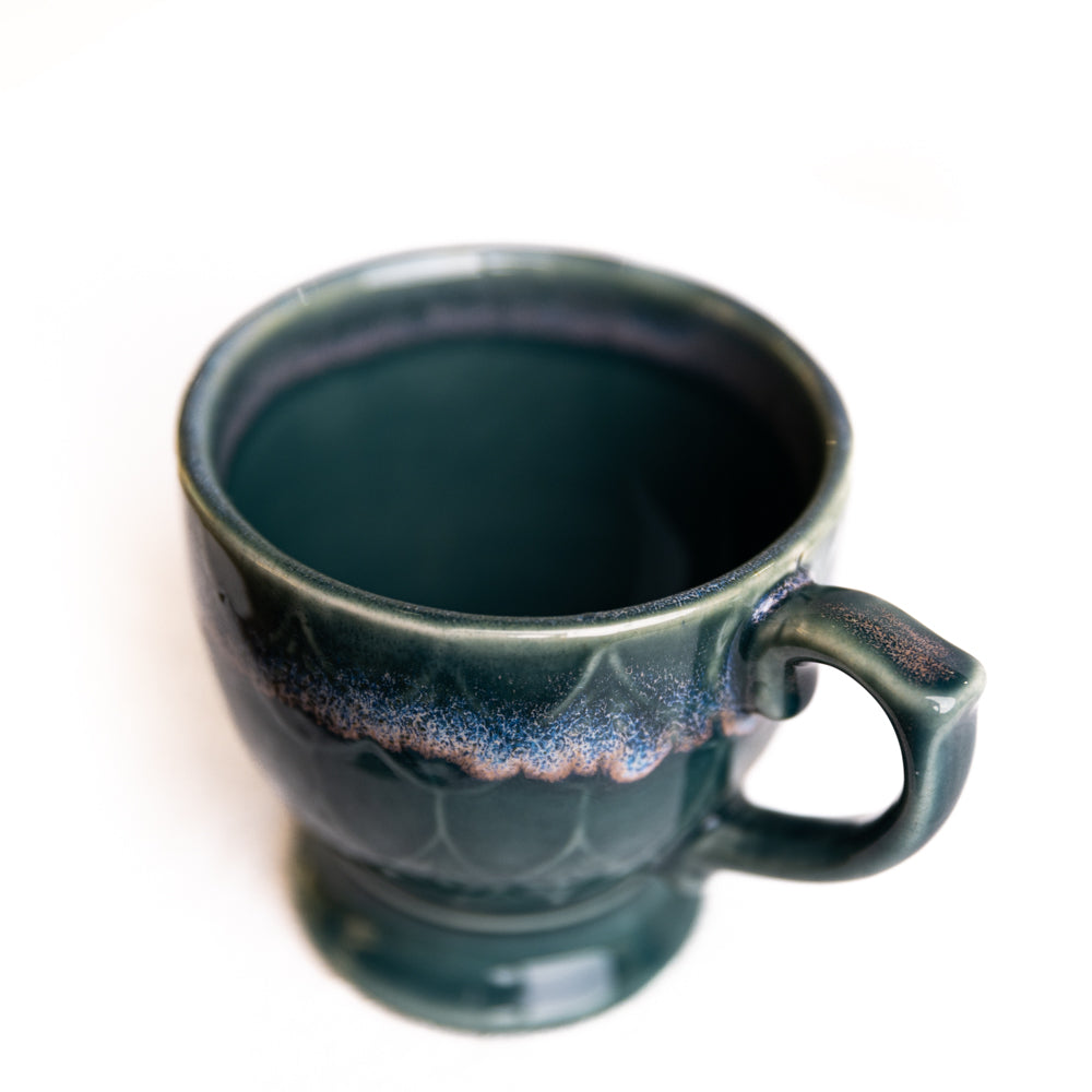 Floral Green Large Ceramic Mug