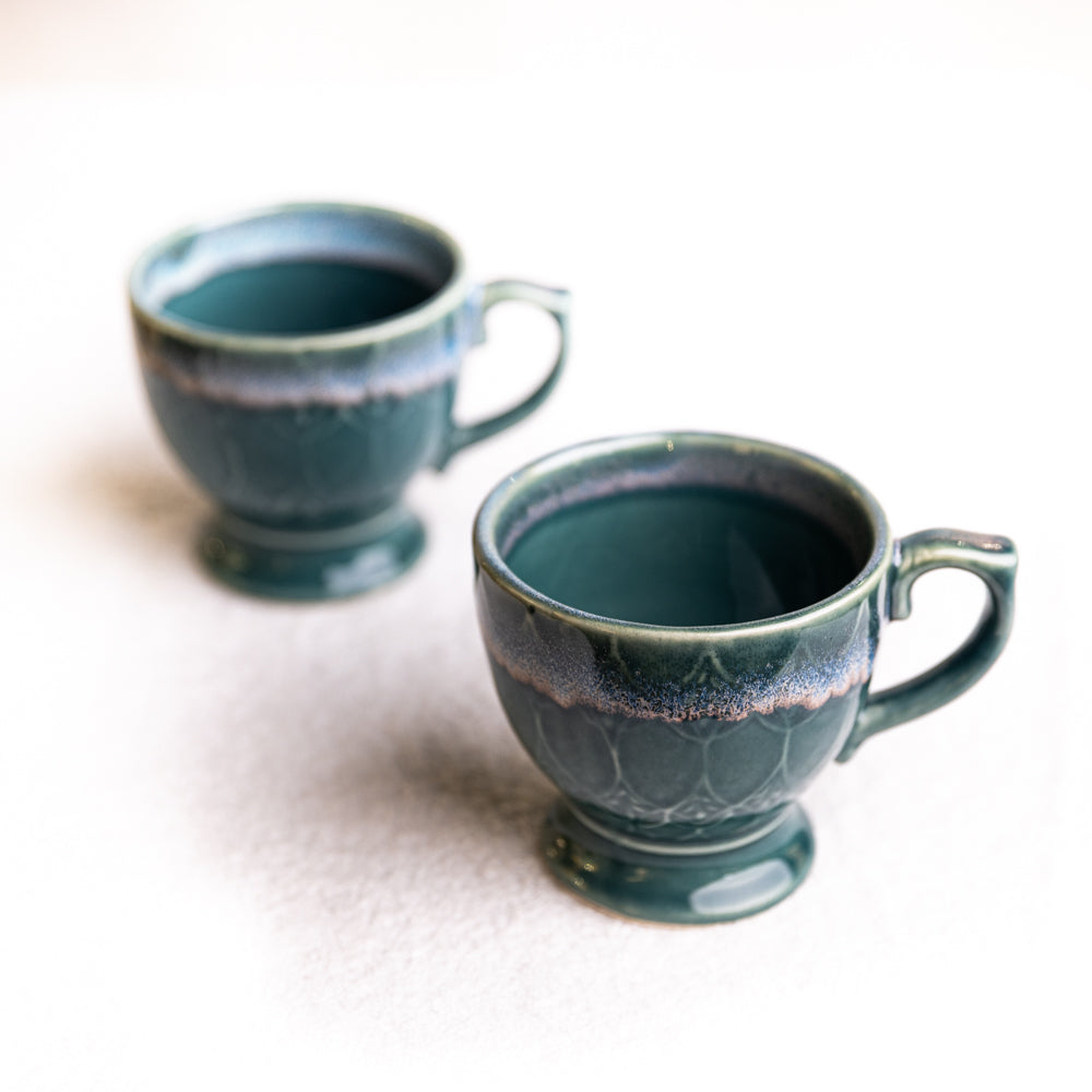 Floral Green Large Ceramic Mug