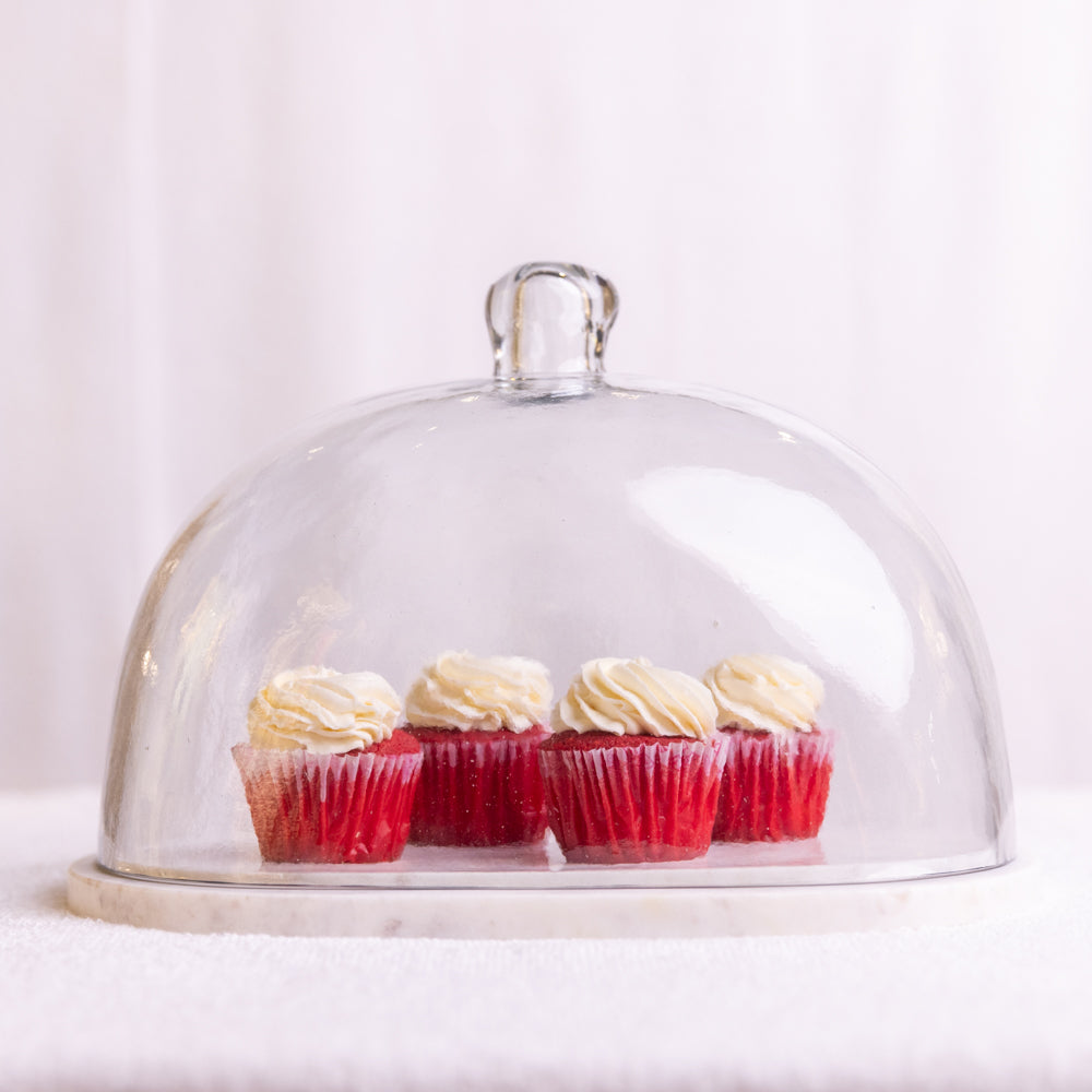 Oval Glass Cloche On Marble Base