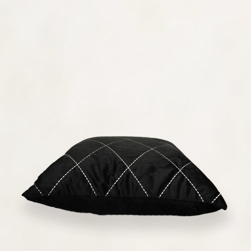 Black Diamond Quilted Cushion Cover