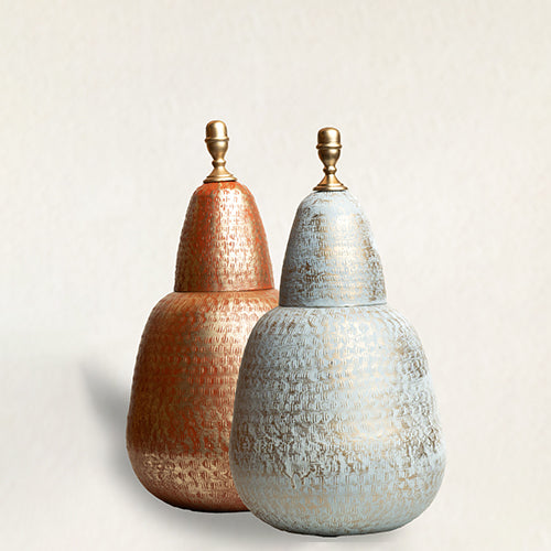 Mandarin Metal Decorative Urn