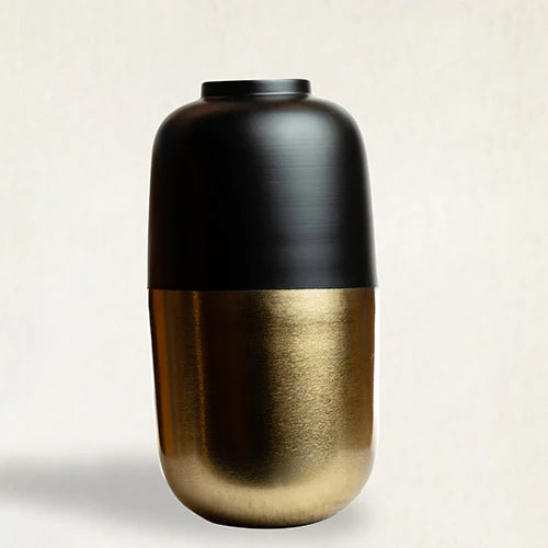 Black & Gold Metal Vase