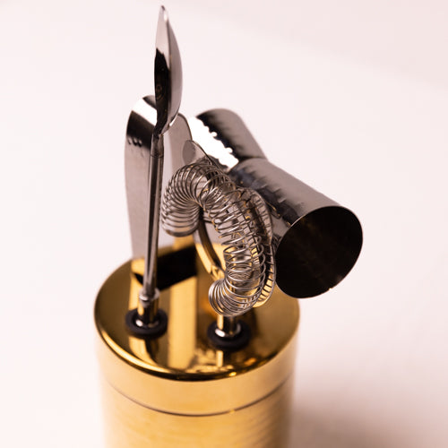 Gold Hammered Metal Bar Tool Set