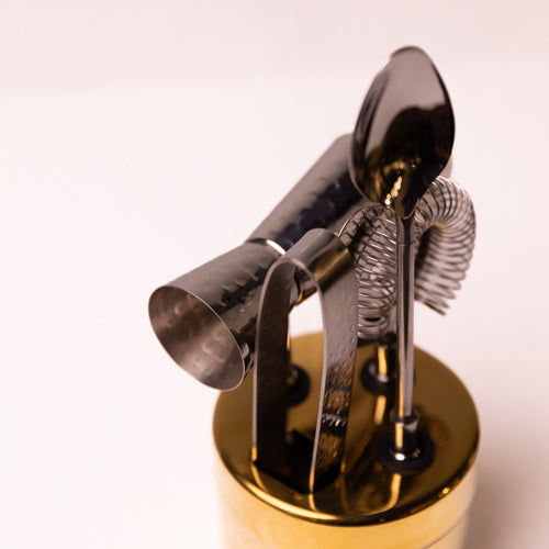 Gold Hammered Metal Bar Tool Set