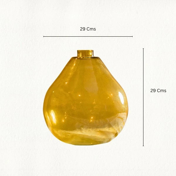 Gold Round Narrow Mouth Vase